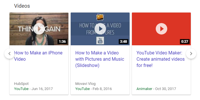 google video carousels