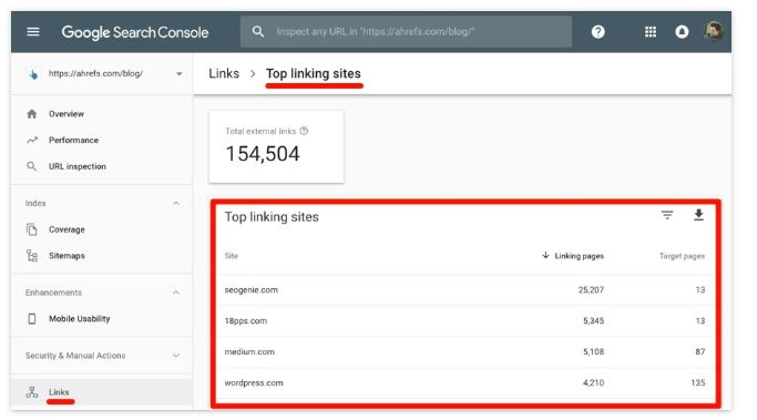Search Console Links