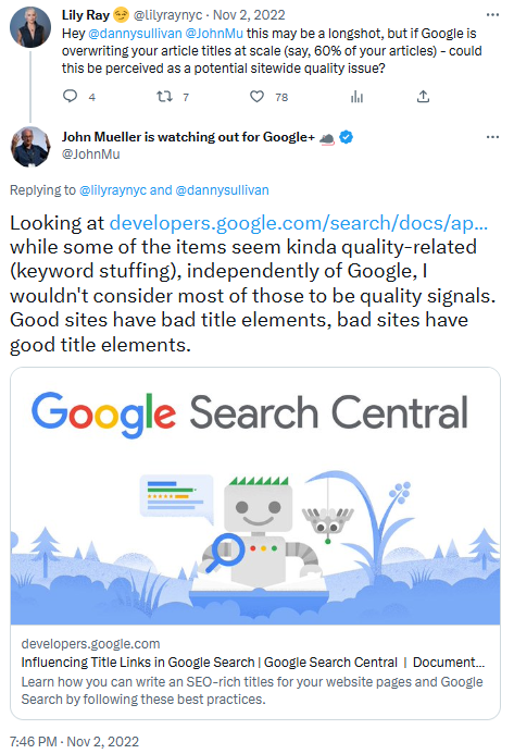 John Mueller относно пренаписването на заглавия от Google