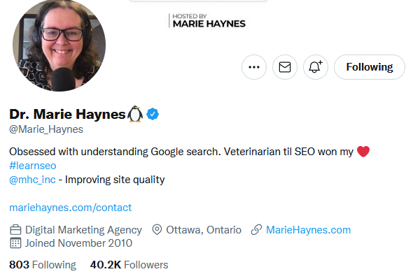 marie haynes twitter